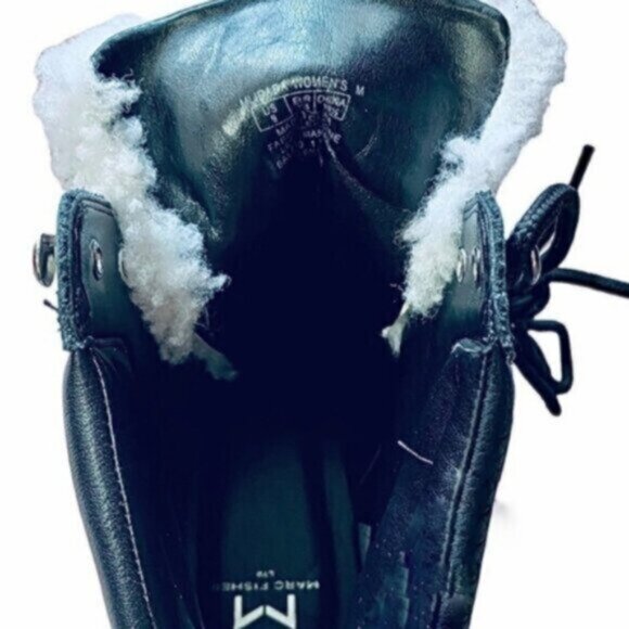 MARC FISHER Limited Edition "IDELLA" Shearling Hiking Lug Leather Buckle Boot- 9 - Picture 16 of 16